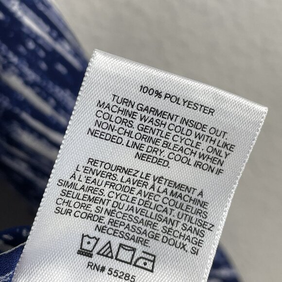 Express Blouse Womens Small Abstract Print Zip Long Sleeve Top Polyester - Picture 6 of 10